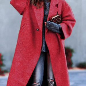 Women's new temperament commuting beltless lapel loose woolen jacket